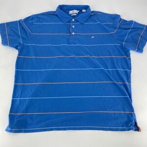 Southern Tide Mens XXL Blue Striped Pima Cotton Classic Fit Skipjack Polo Shirt